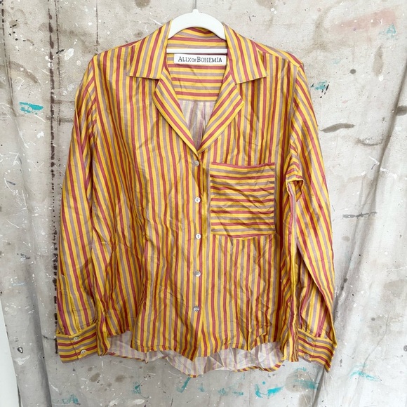 Alix of Bohemia Striped Button Down Shirt - Picture 1 of 5